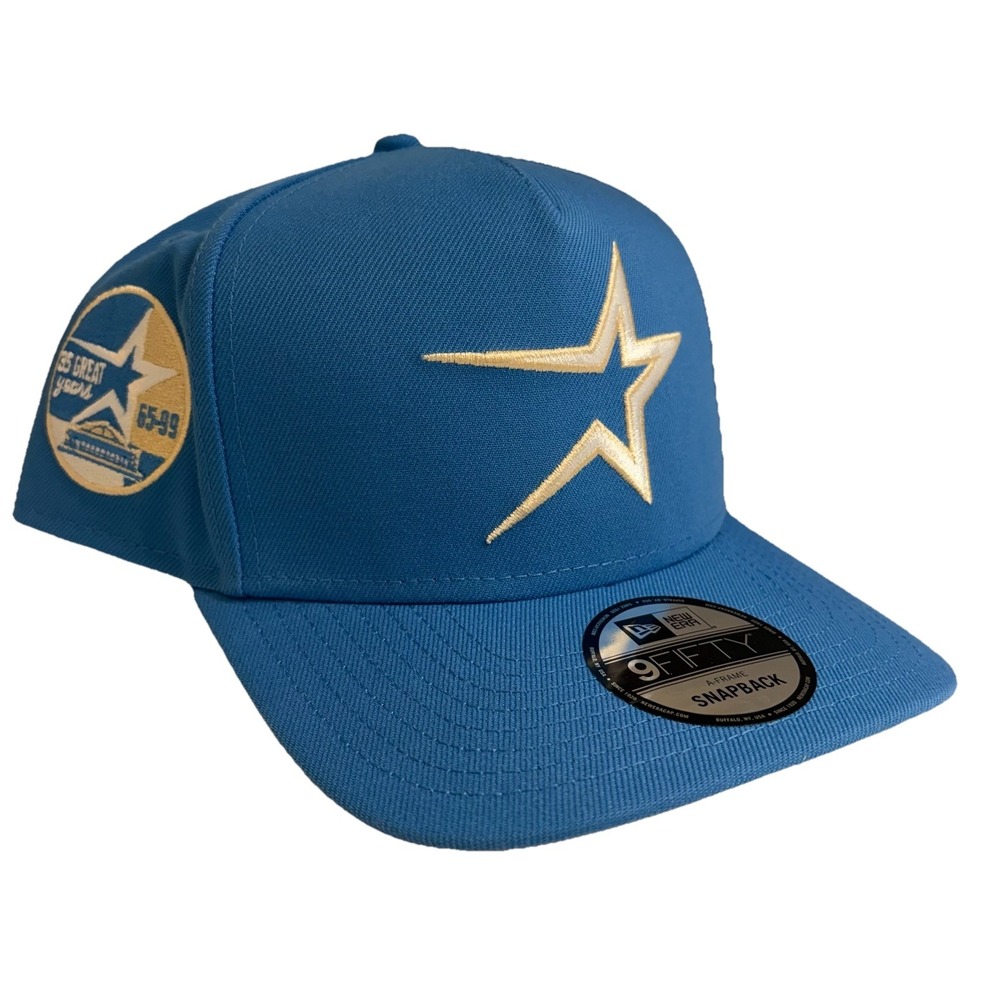 New Era Houston Astros Light Blue 9FIFTY A-Frame Adjustable Snapback Hat Cap